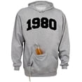 thumbnail image 1 of 1980 College Style Beer Holder Tailgate Hoodie Sweatshirt Unisex 2X-Large Oxford, 1 of 4