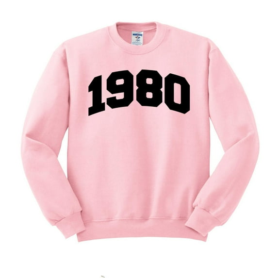 1980 College Style Sweatshirt Unisex Small Pink