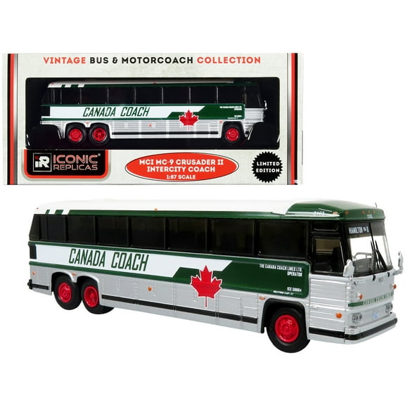 1980 MCI MC-9 Crusader II Intercity Coach Bus "Hamilton via 8" "Canada Coach" 1/87 (HO) Diecast Model by Iconic Replicas