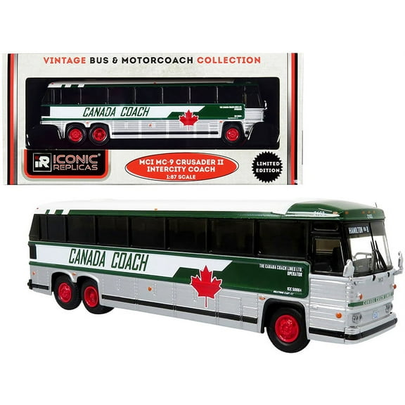 1980 MCI MC-9 Crusader II Intercity Coach Bus Hamilton via 8 Canada Coach Vintage Bus & Motorcoach Collection 1/87 (HO) Diecast Model by Iconic Replicas