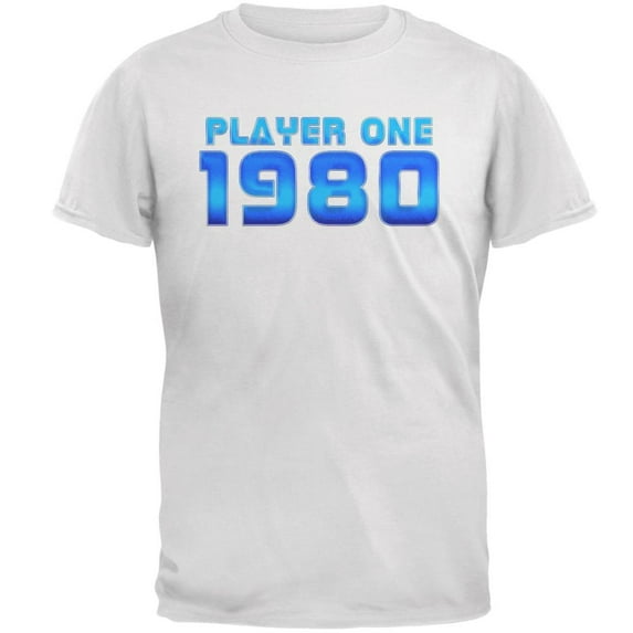 1980 Player One Birthday Mens T Shirt White 3X-LG