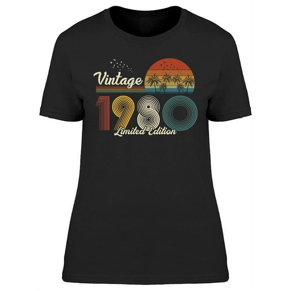 1980 Retro Sunset Graphic T-Shirt Women -Image by Shutterstock, Female Small
