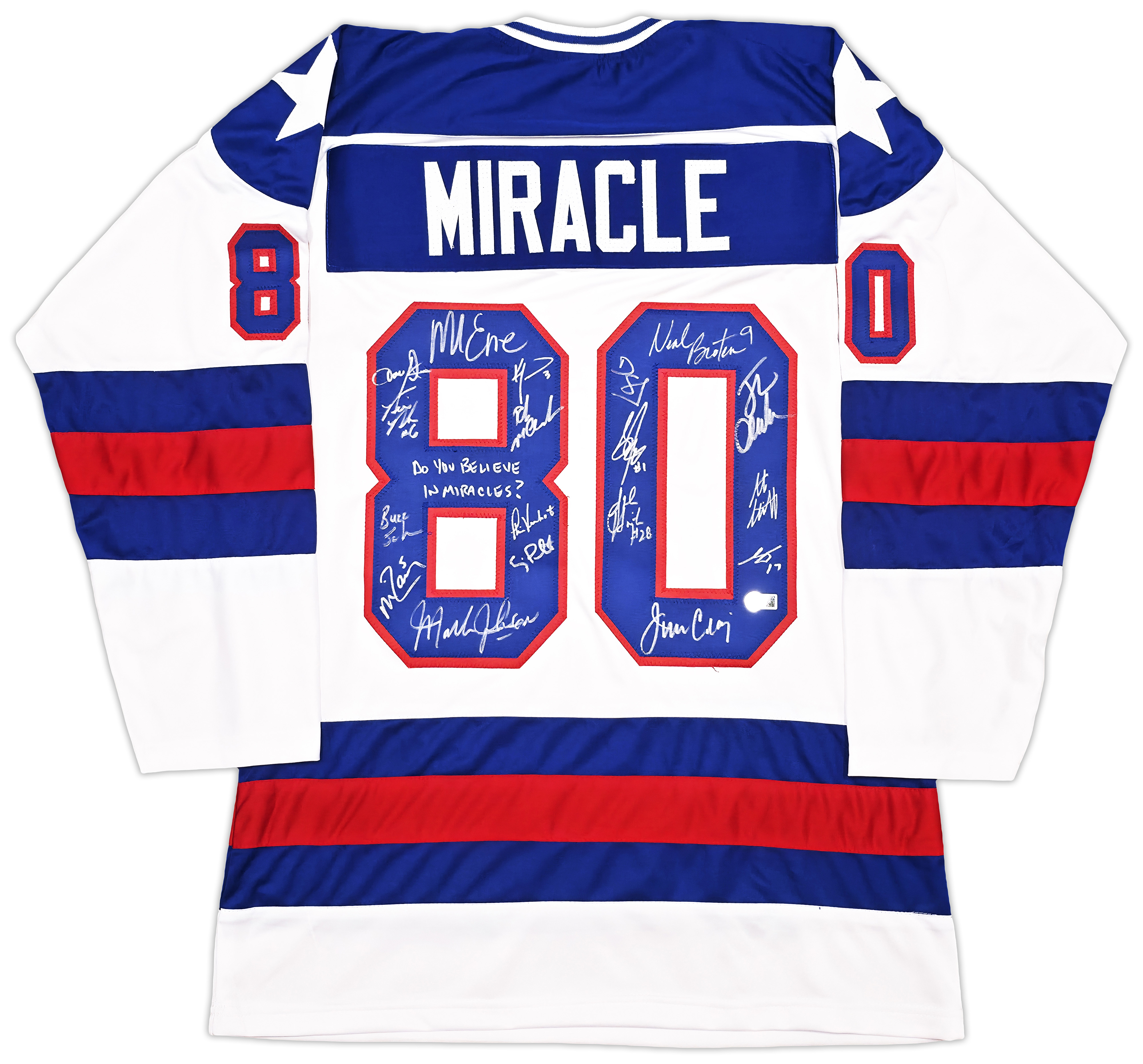1980 Team USA Miracle on Ice Autographed White Jersey "Do You Believe ...
