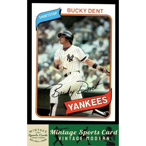 1980 Topps #60 Bucky Dent New York Yankees MLB Baseball Card
