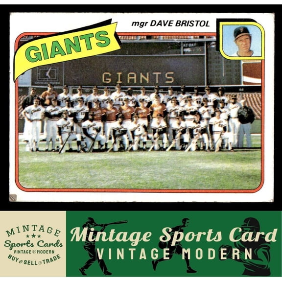 1980 Topps Team Checklists CL MGR TC Dave Bristol #499 San Francisco Giants Baseball Card