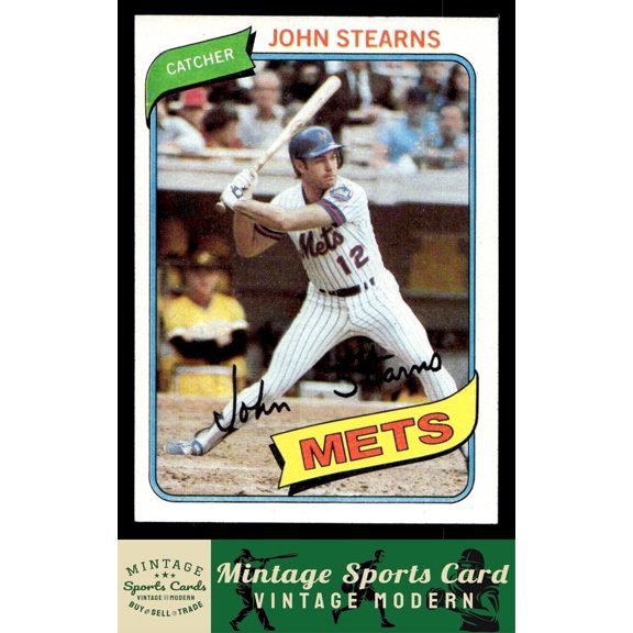 1980 Topps John Stearns #76 New York Mets Baseball Card New York Mets MLB BASEBALL Trading Card