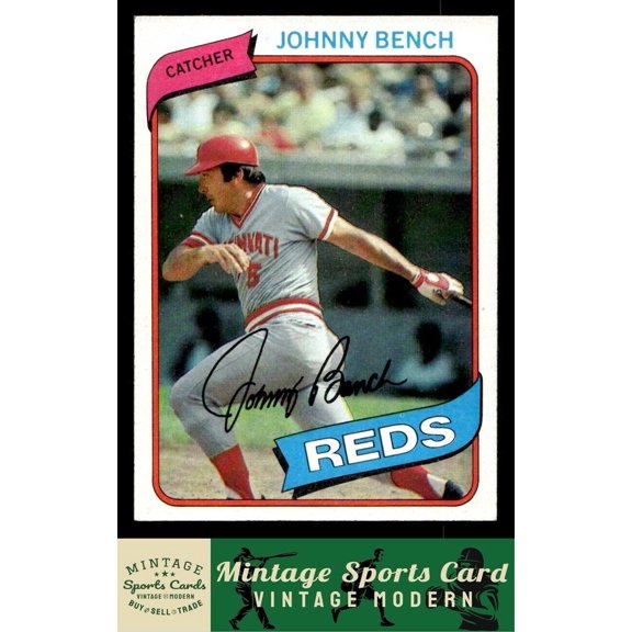 1980 Topps Johnny Bench #100 Cincinnati Reds Baseball Card