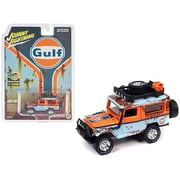 1980 Toyota Land Cruiser Light Blue and Orange Rusted Version w/Roof Rack Ltd Ed 1/64 Diecast Model Car by Johnny Lightning