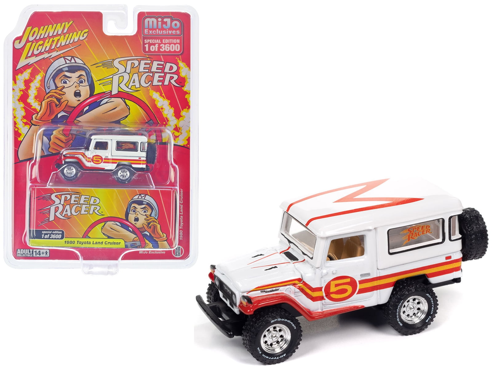1980 Toyota Land Cruiser White with Red & Yellow Stripes