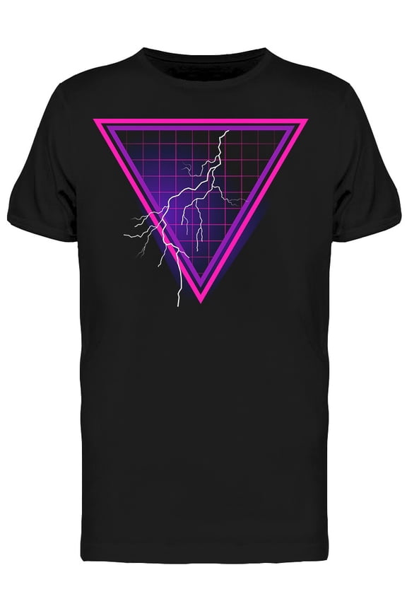 1980 Triangles Lightning Bolts T-Shirt Men -Image by Shutterstock, Male Medium