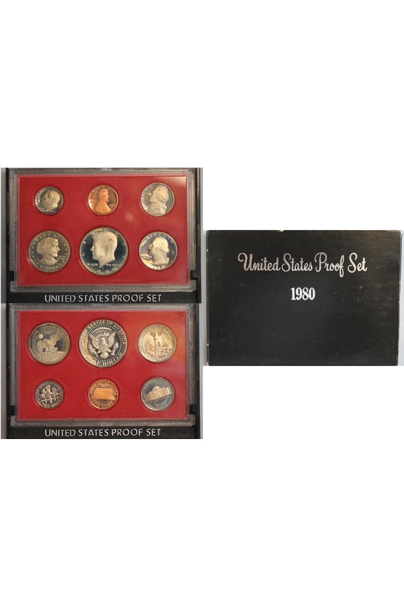 1980 Proof Set - U.S. Mint 6-Coin Set - Includes Susan B. Anthony Dollar