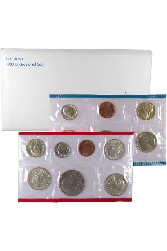 1980 Uncirculated Coin Set U.S Mint Original Government Packaging OGP