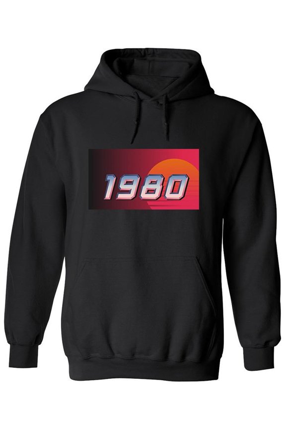 1980 Vaporwave Hoodie Men -Image by Shutterstock, Male Small