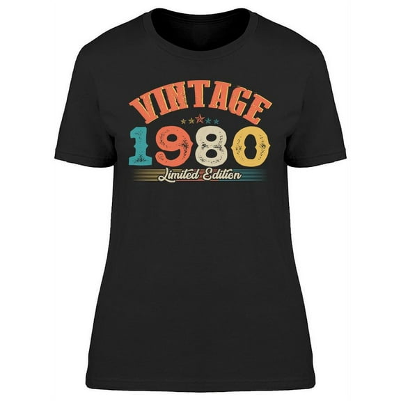 1980 Vintage Graphic T-Shirt Women -Image by Shutterstock, Female Large