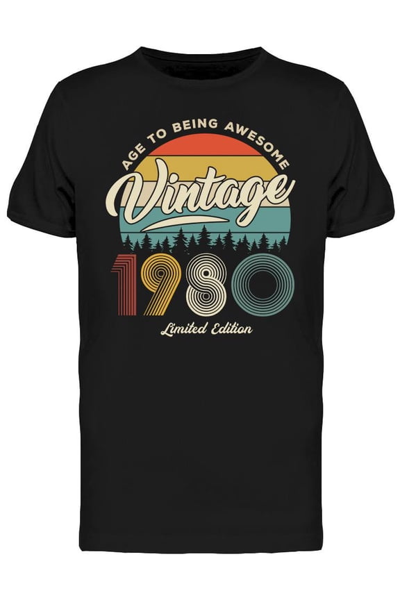 1980 Vintage Limited Edition T-Shirt Men -Image by Shutterstock, Male XX-Large