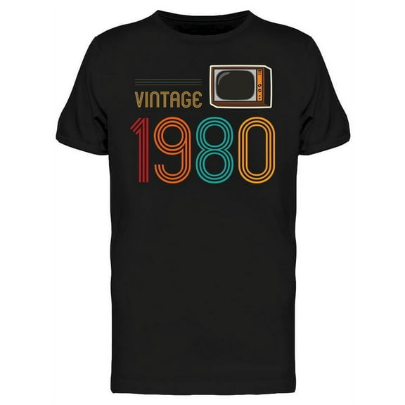 1980 Vintage Retro T.v. T-Shirt Men -Image by Shutterstock, Male x-Large