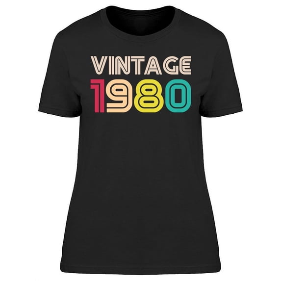 1980 Vintage Style T-Shirt Women -Image by Shutterstock, Female x-Large