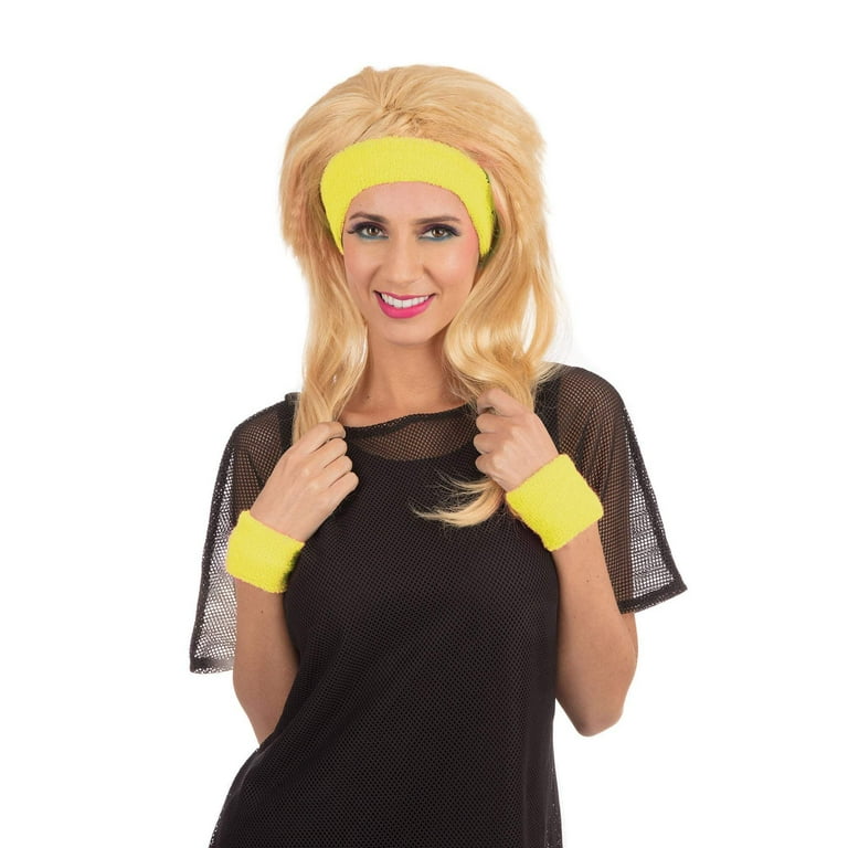 1980s Yellow Headband Wristband Set 1980s Yellow Headband Wristband Set