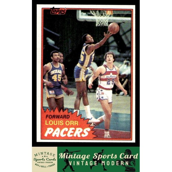 1981-82 Topps MW93 Louis Orr RC Indiana Pacers Basketball Card