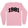 thumbnail image 1 of 1981 College Style Long Sleeve Shirt Unisex Small Pink, 1 of 5
