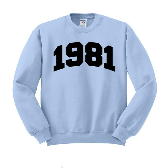 1981 College Style Sweatshirt Unisex 2X-Large Light Blue