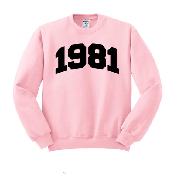 1981 College Style Sweatshirt Unisex Large Pink