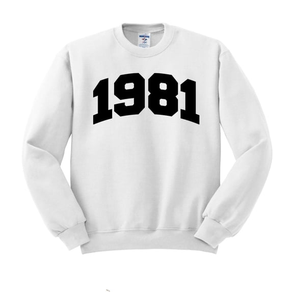1981 College Style Sweatshirt Unisex Large White