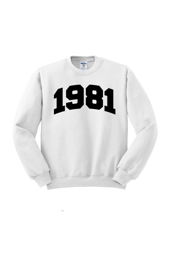 1981 College Style Sweatshirt Unisex Large White