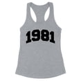 thumbnail image 1 of 1981 College Style Tank Top Fitted Racerback Women's Large Heather Grey, 1 of 5