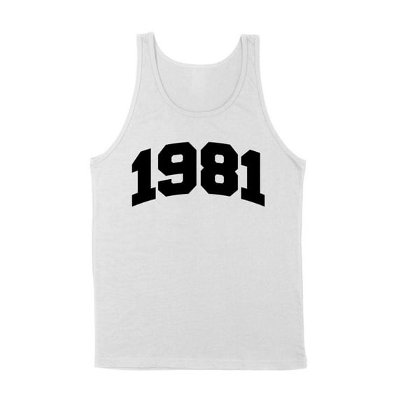 1981 College Style Tank Top Unisex Large White