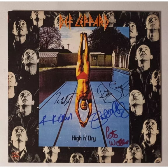 1981 Def leppard Album poster Wall Art Print with facsimile autographs full band 11 x 17 Inch Poster