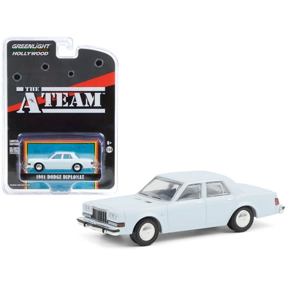 1981 Dodge Diplomat Light Blue The A-Team (1983-1987) TV Series Hollywood Special Edition 1/64 Diecast Model Car by Greenlight