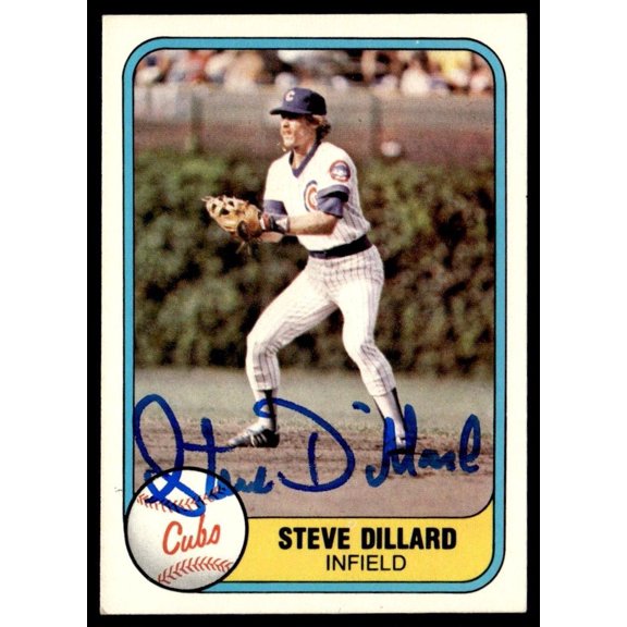 1981 Fleer Baseball Card Steve Dillard Chicago Cubs #298 Hard Signed Autographed Baseball Trading Card