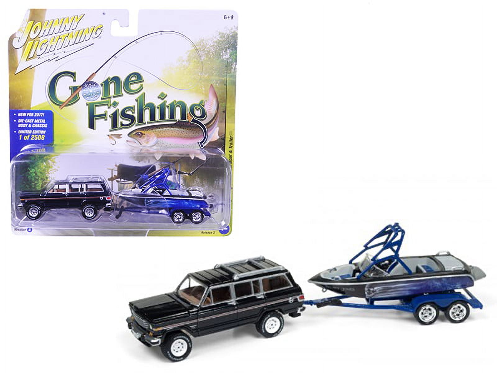 1981 Jeep Wagoneer Midnight Blue with Boat & Trailer 