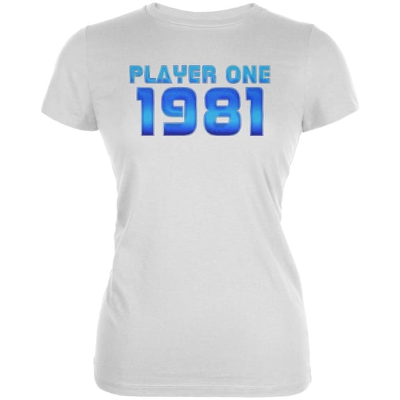 1981 Player One Birthday Juniors Soft T Shirt White SM
