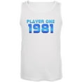 thumbnail image 1 of 1981 Player One Birthday Mens Tank Top White MD, 1 of 1