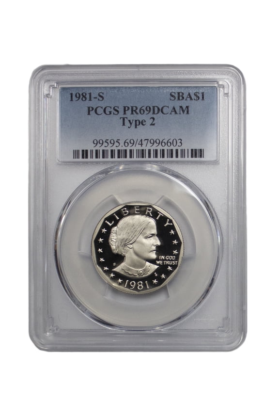 1981-S Type 2 Susan B. Anthony Dollar PCGS PR69DCAM Graded Proof Coin
