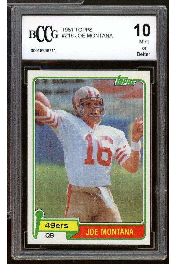 1981 Topps #216 Joe Montana Rookie Card BGS BCCG 10 Mint++