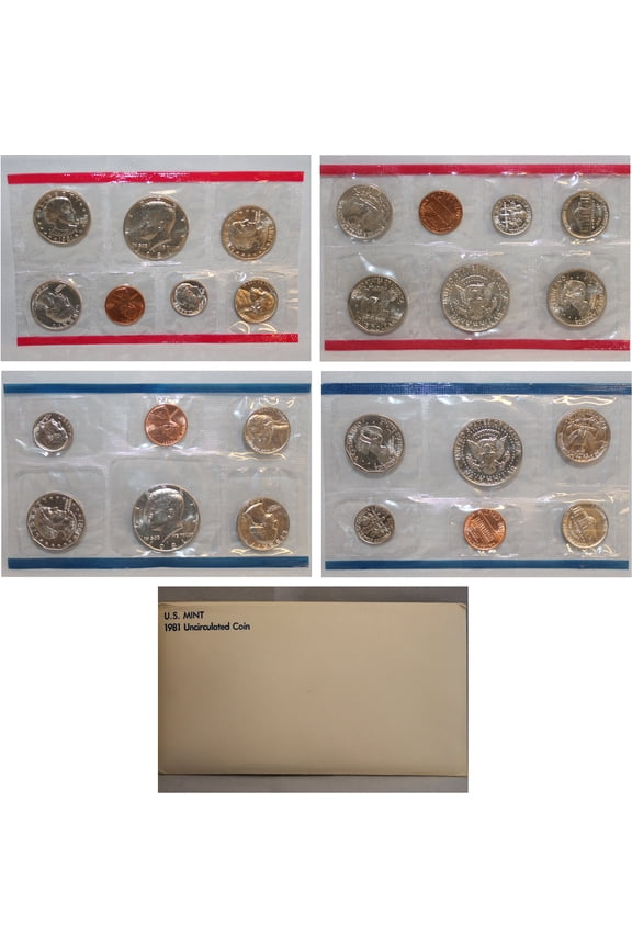 1981 U.S. Mint Set 13 Coins Collectible OGP Set (Includes Susan B. Anthony Dollars)