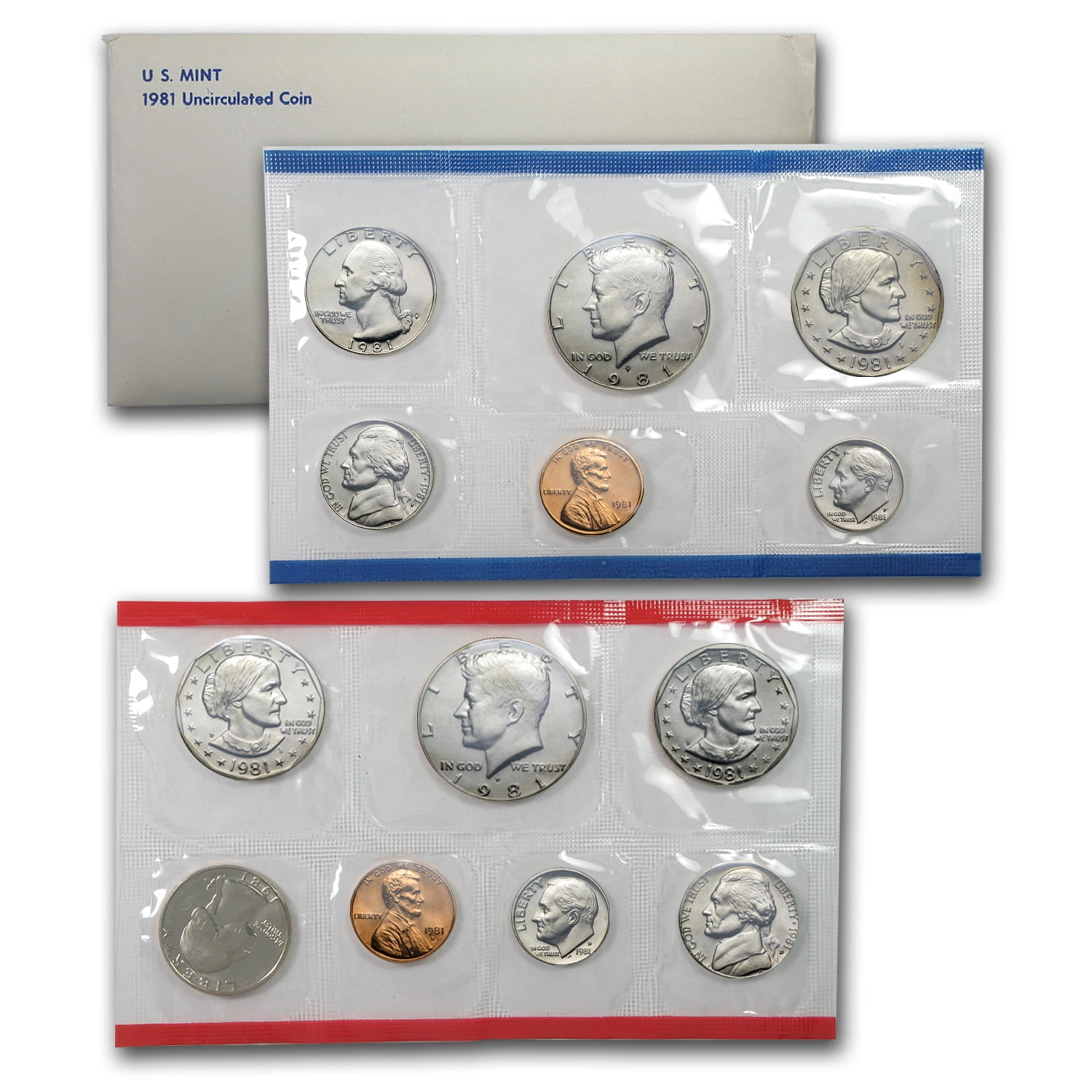 U.S. Mint 1981 Mint Set, 13 Brilliant Uncirculated Coins, Denver and ...