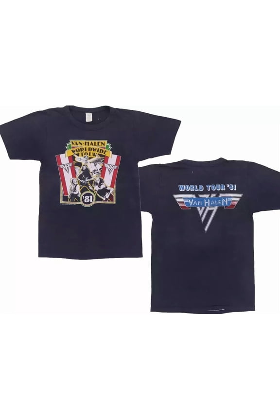 1981 Van Halen Worldwide Tour Shirt Cotton Unisex Size S-5XL For Fans