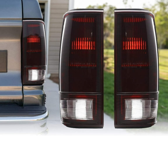 1982-1993 Chevrolet Chevy S-10 & Blazer / 1982-1993 GMC S15 & Sonoma Dark Cherry Red Lens Tail Light - Unique Style Racing