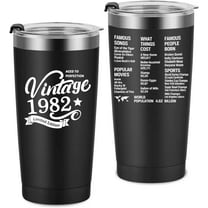 1982 40th Birthday Gift for Women and Men - 40th Gifts for Parents - 40th Class Reunion - Mom Dad Wife Husband Present - 20oz Tumbler Cup（black）