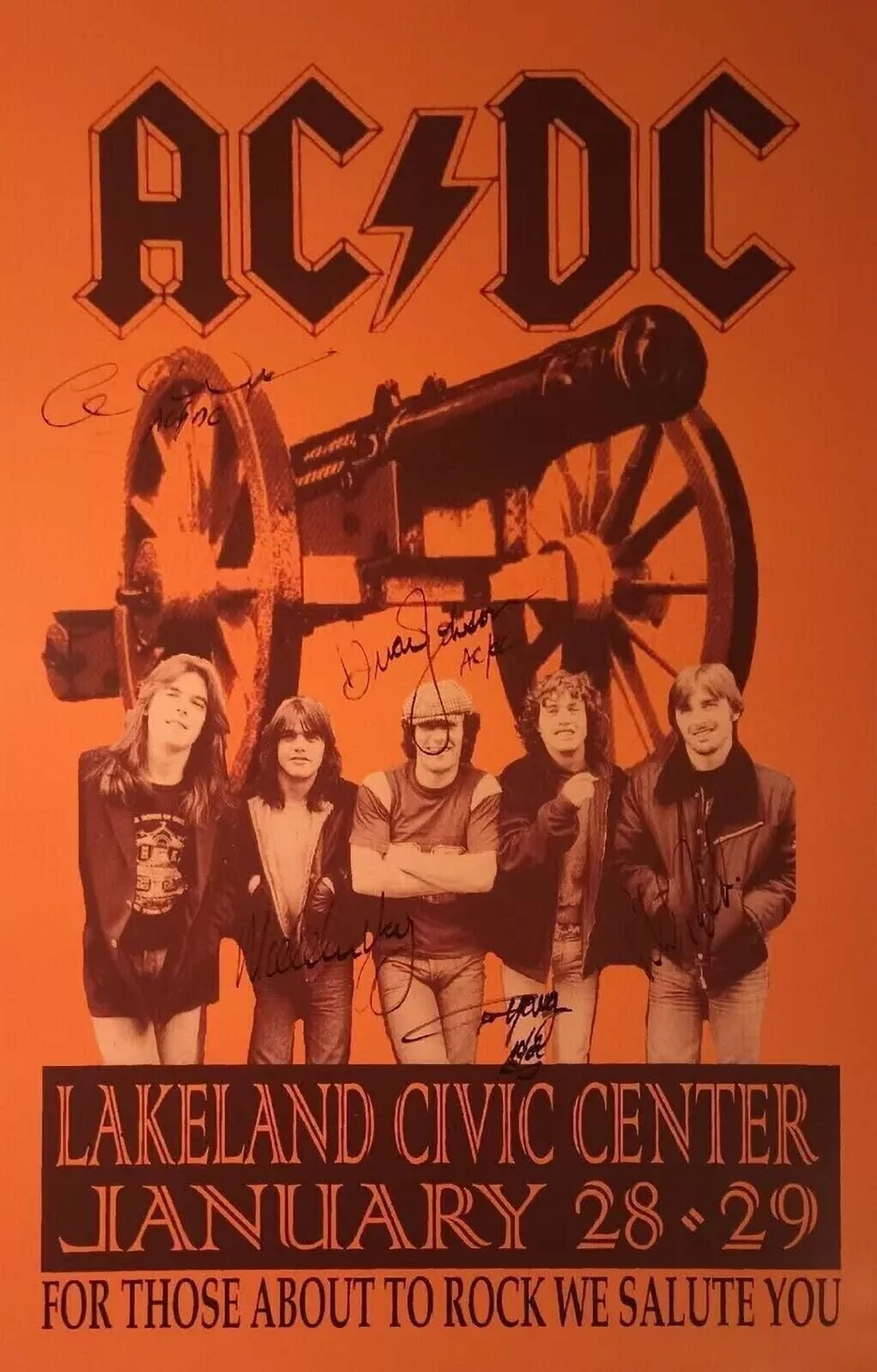 1982 AC/DC Concert Poster wall Art Print in ACDC 11 x 17 Inch Poster ...