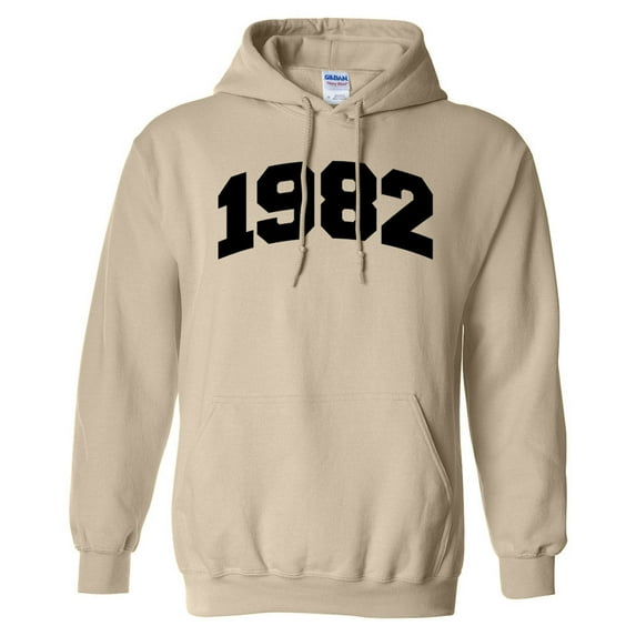 1982 College Style Hoodie Sweatshirt Unisex 4X-Large Sand