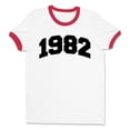 thumbnail image 1 of 1982 College Style Ringer Tee Shirt Unisex X-Large White/Red, 1 of 5