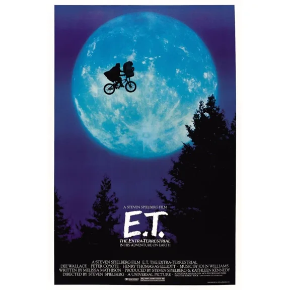 1982 E.T. The Extra Terrestrial Movie Poster Elliott Gertie UNFRAMED PAPER POSTER, Home Decor