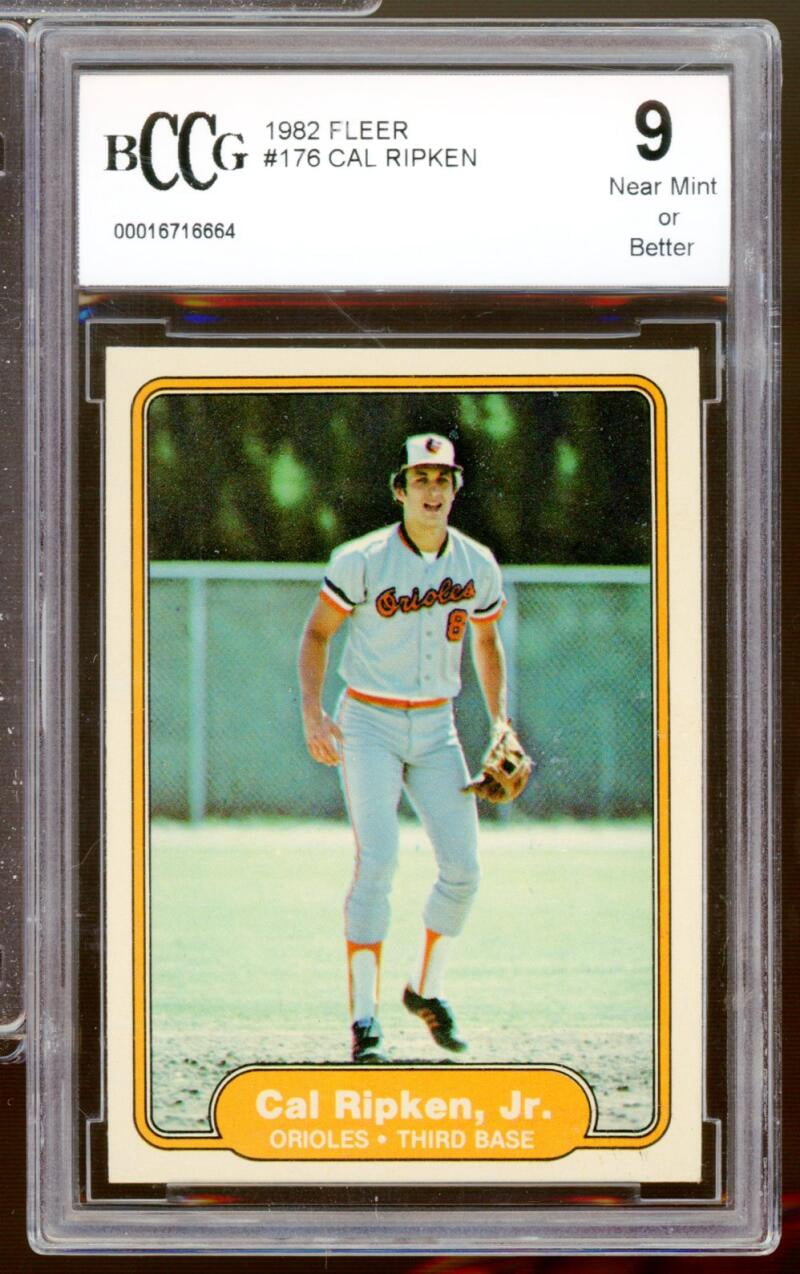 1982 Fleer #176 Cal Ripken Jr Rookie Card BGS BCCG 9 Near Mint+ ...