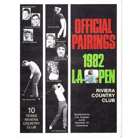1982 LA Open golf Pairings Guide Johnny Miller Tom Watson