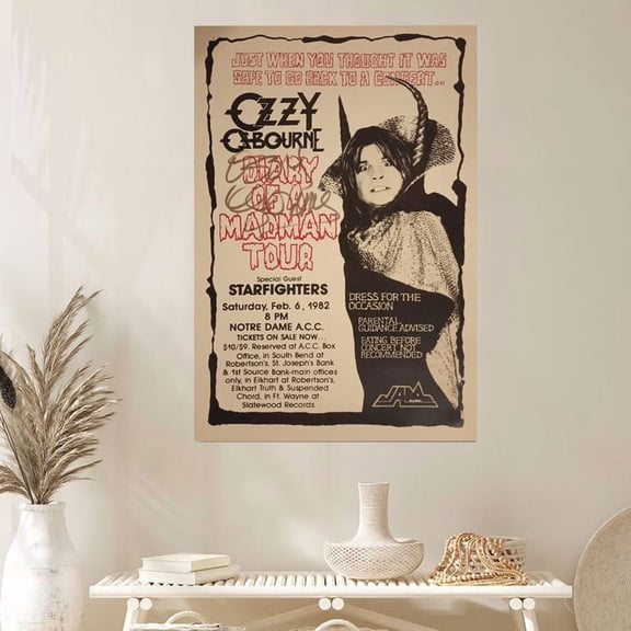 1982 OZZY OSBOURNE CONCERT POSTER WALL ART Poster Size 24''x36'' The Golden Shop